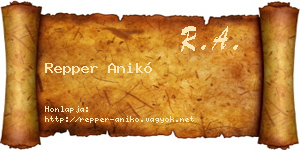 Repper Anikó névjegykártya